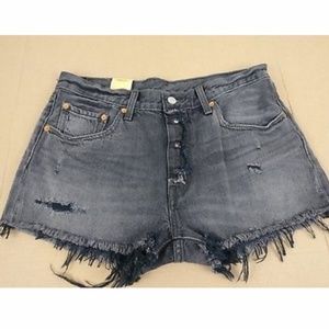 Levi's Womens 501 Black Fade Button Fly Shorts